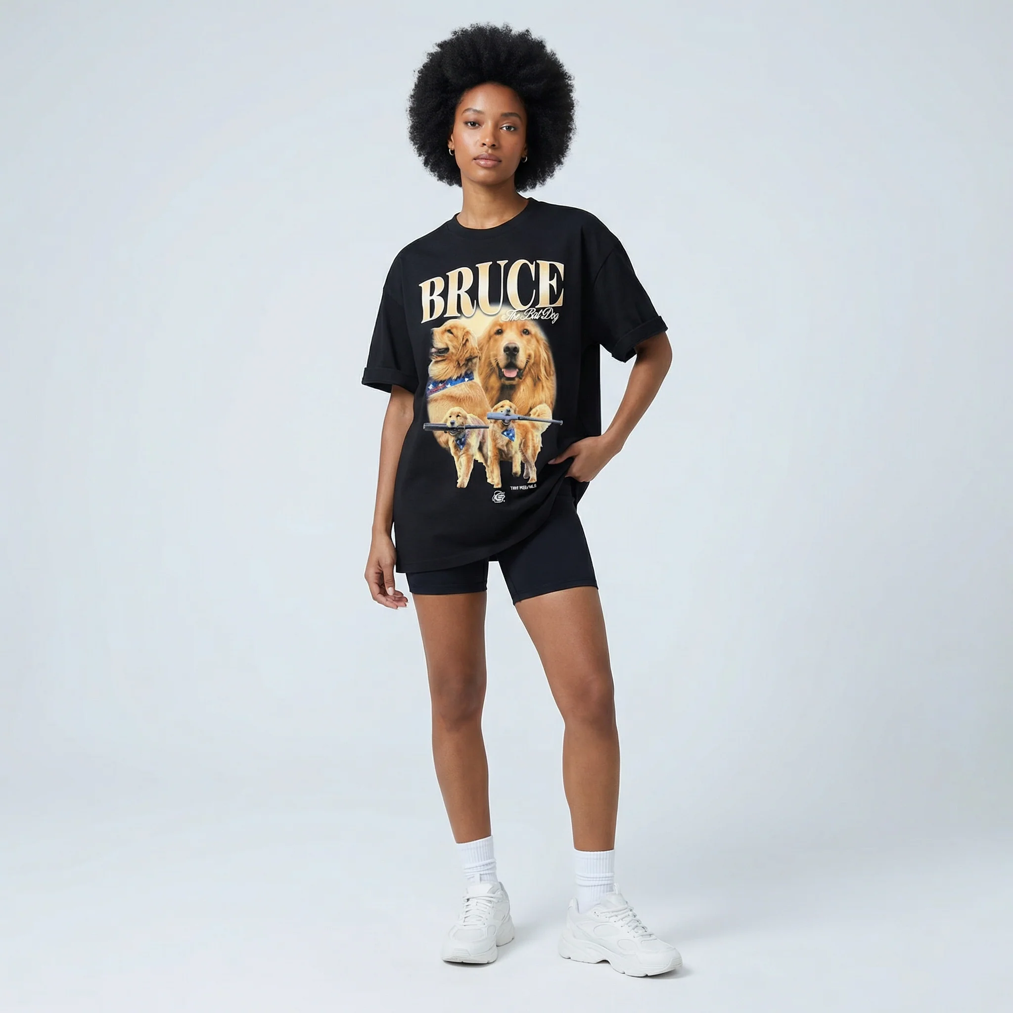 Bruce the Bat Dog 90s Graphic Tee - Image 3