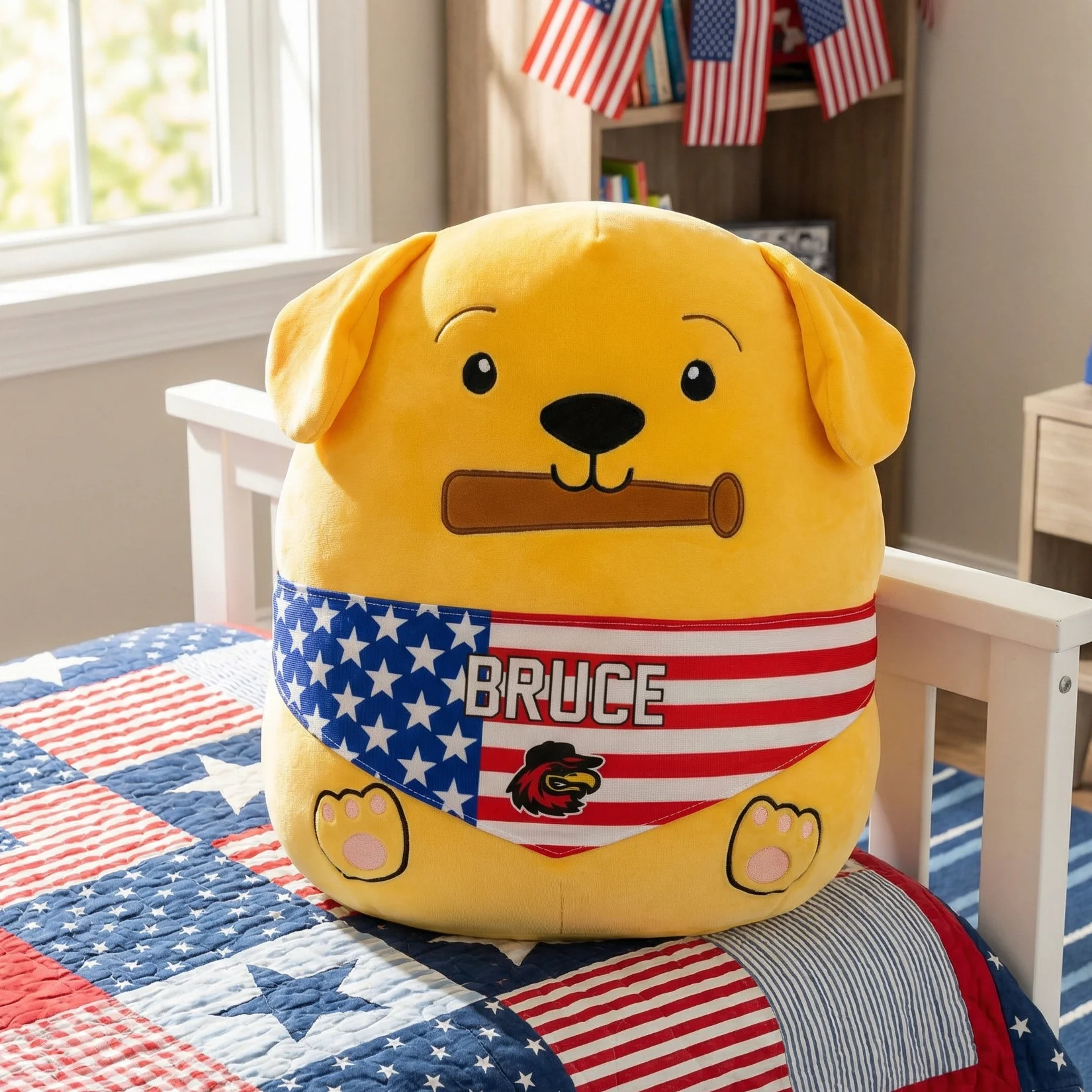 Bruce the Bat Dog USA Sqush Pillow - Image 2
