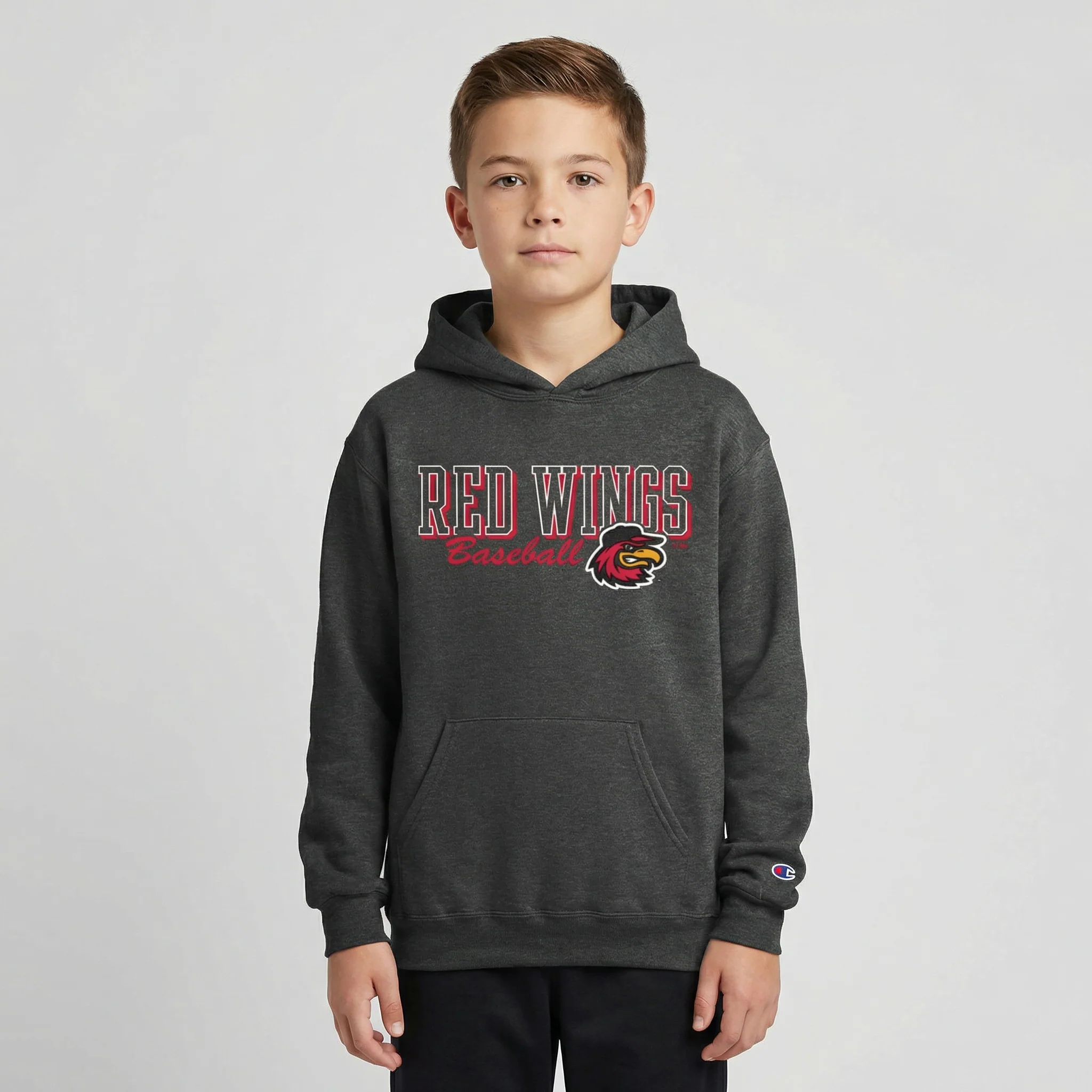Champion Youth Gray Hoodie - Image 2