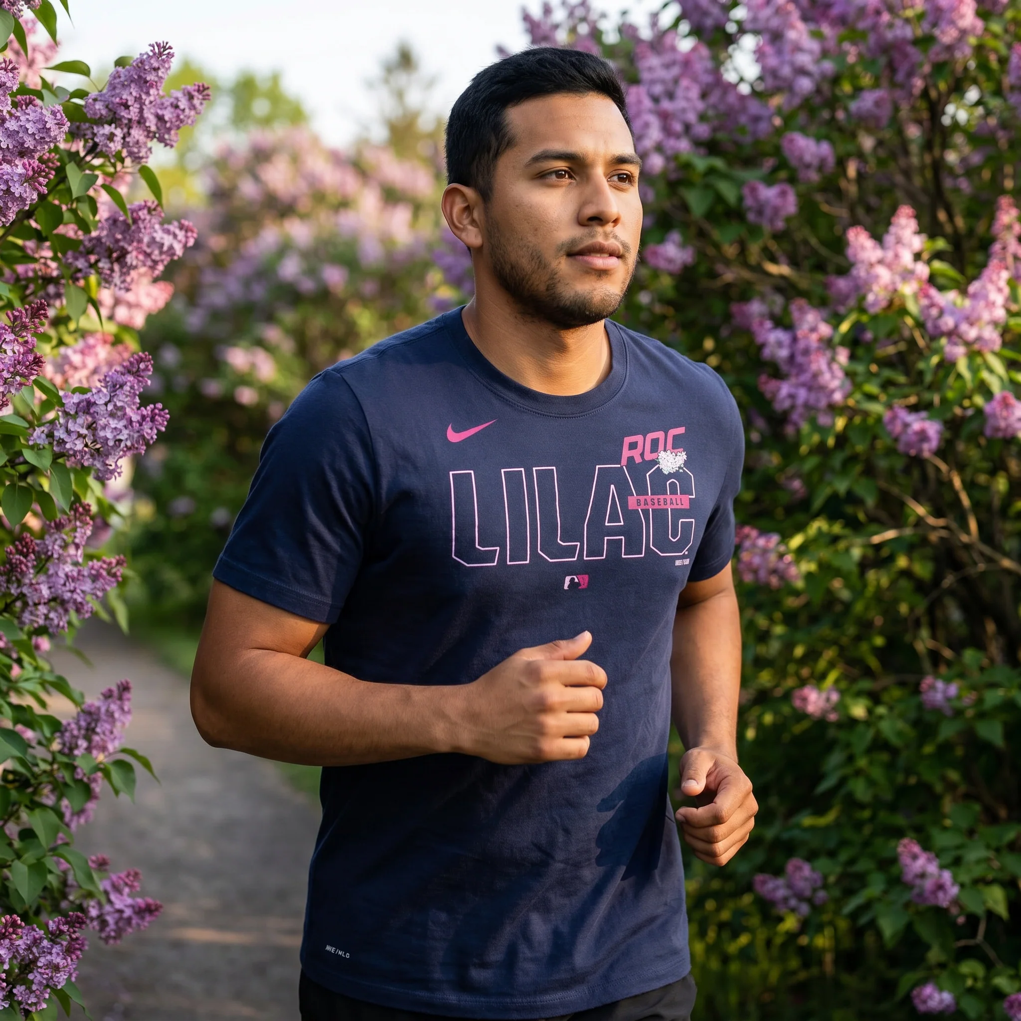 Nike Lilac Navy Dri-Fit Tee - Image 2