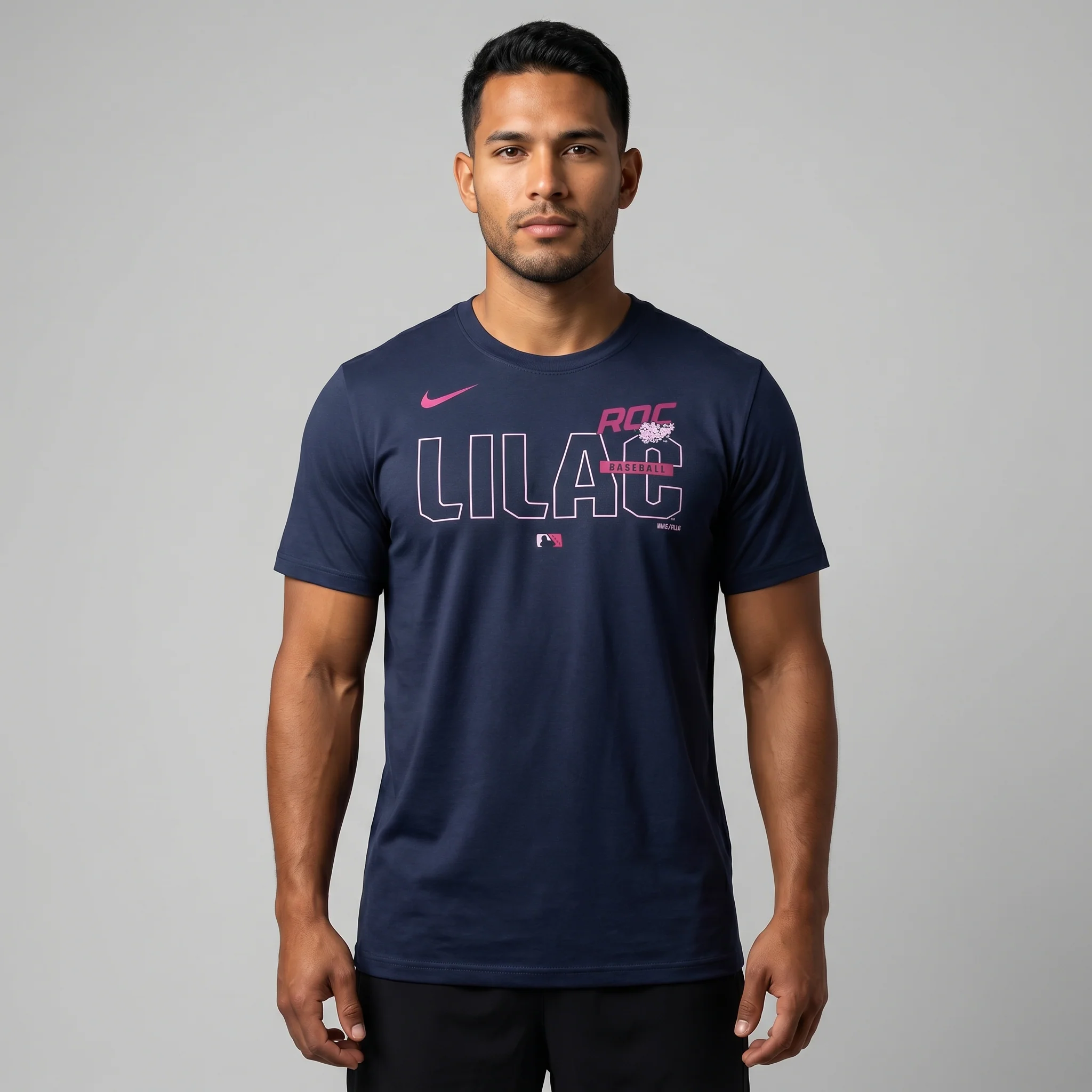 Nike Lilac Navy Dri-Fit Tee - Image 3