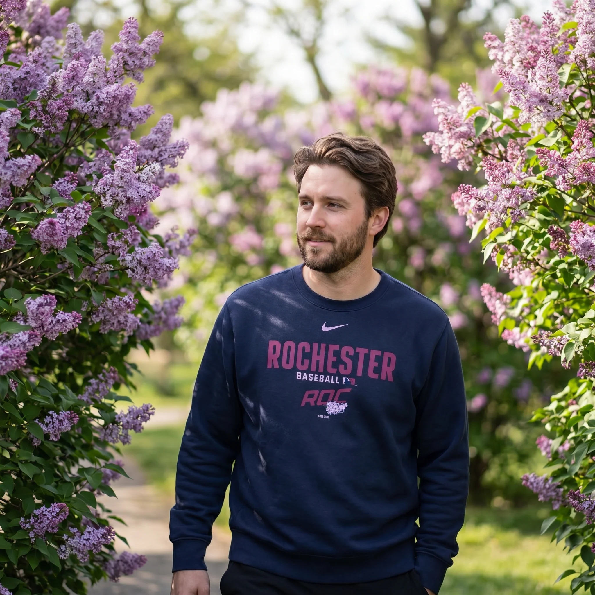 Nike Lilac Navy Fleece Crewneck - Image 2