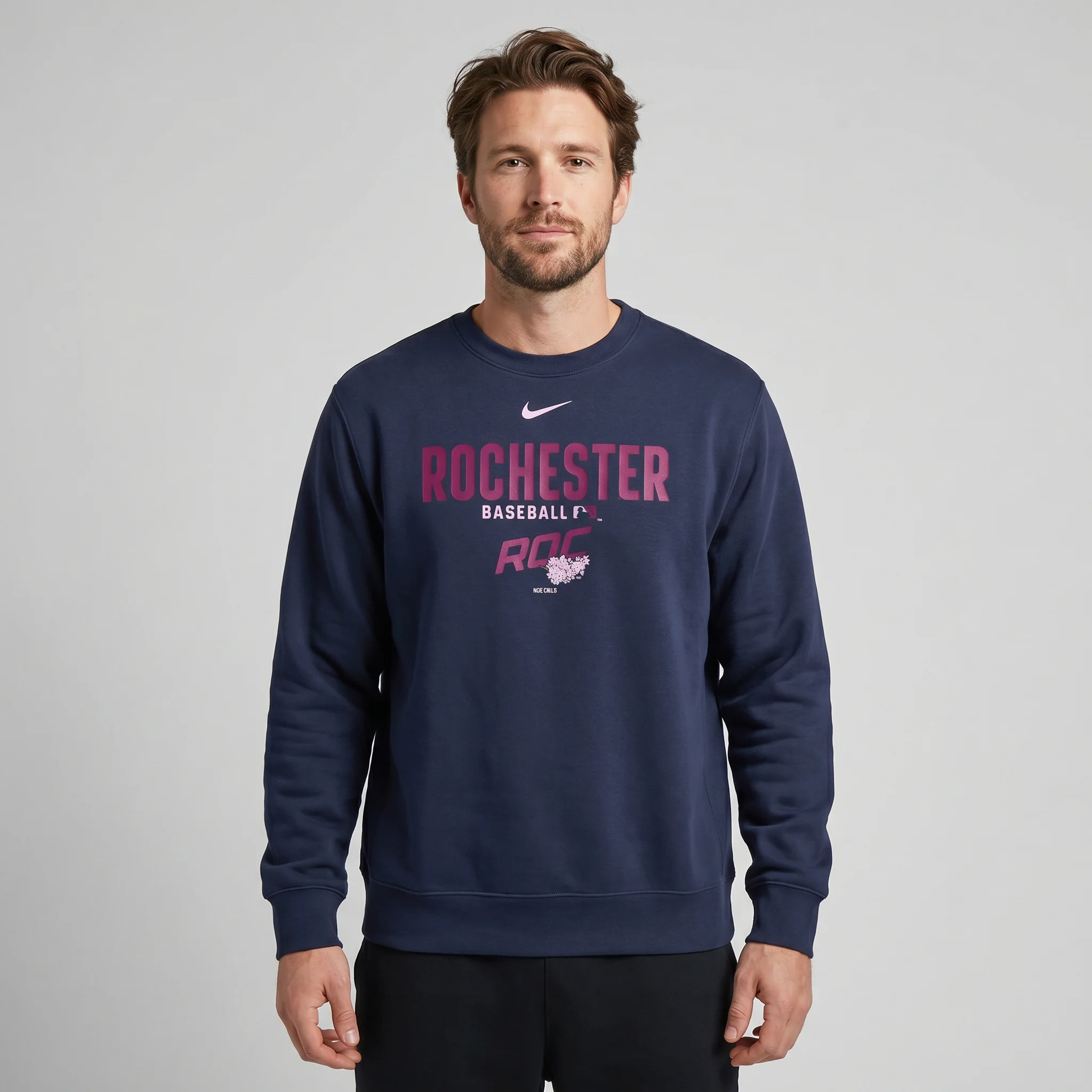 Nike Lilac Navy Fleece Crewneck - Image 3