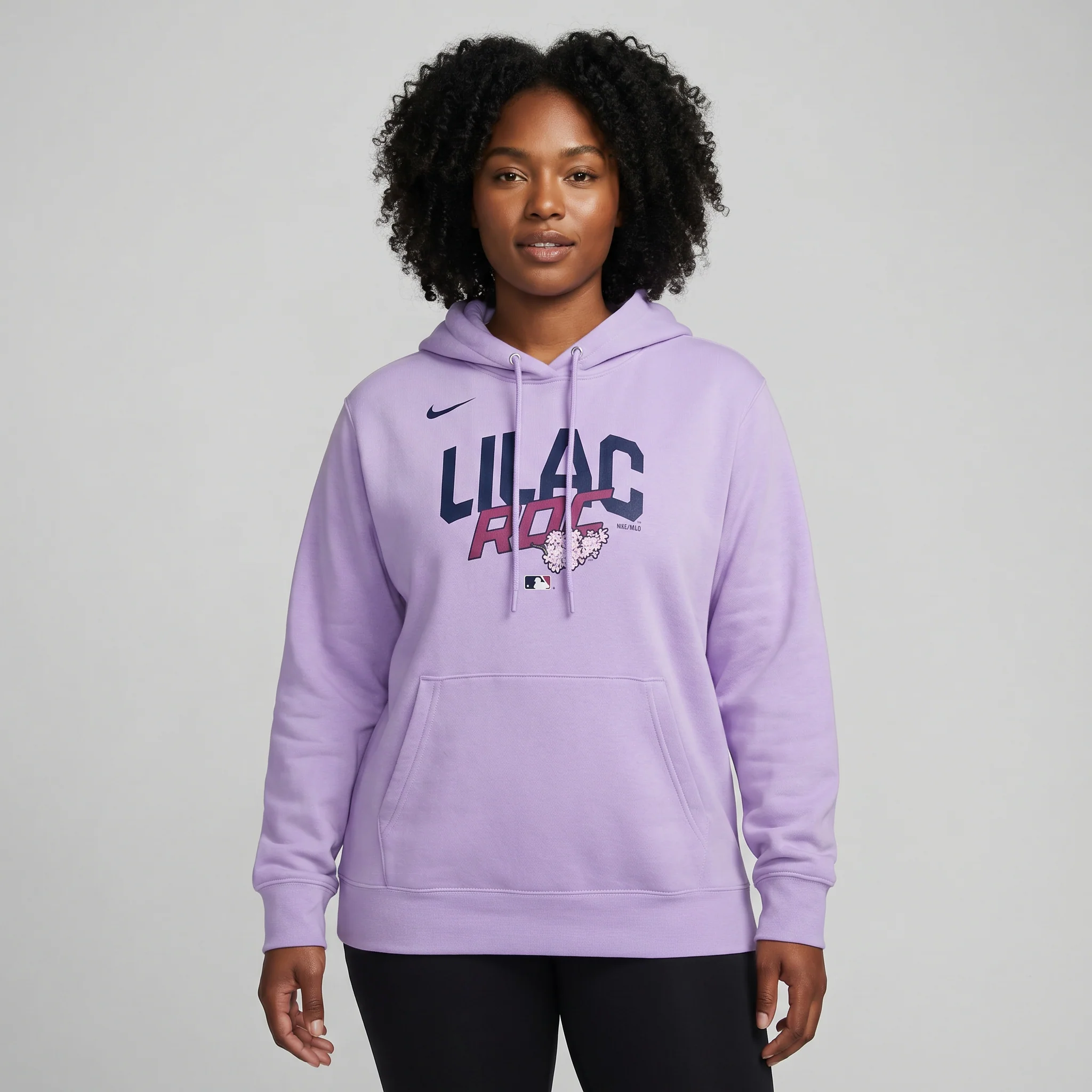 Nike Lilac Purple Fleece Hoodie - Image 3