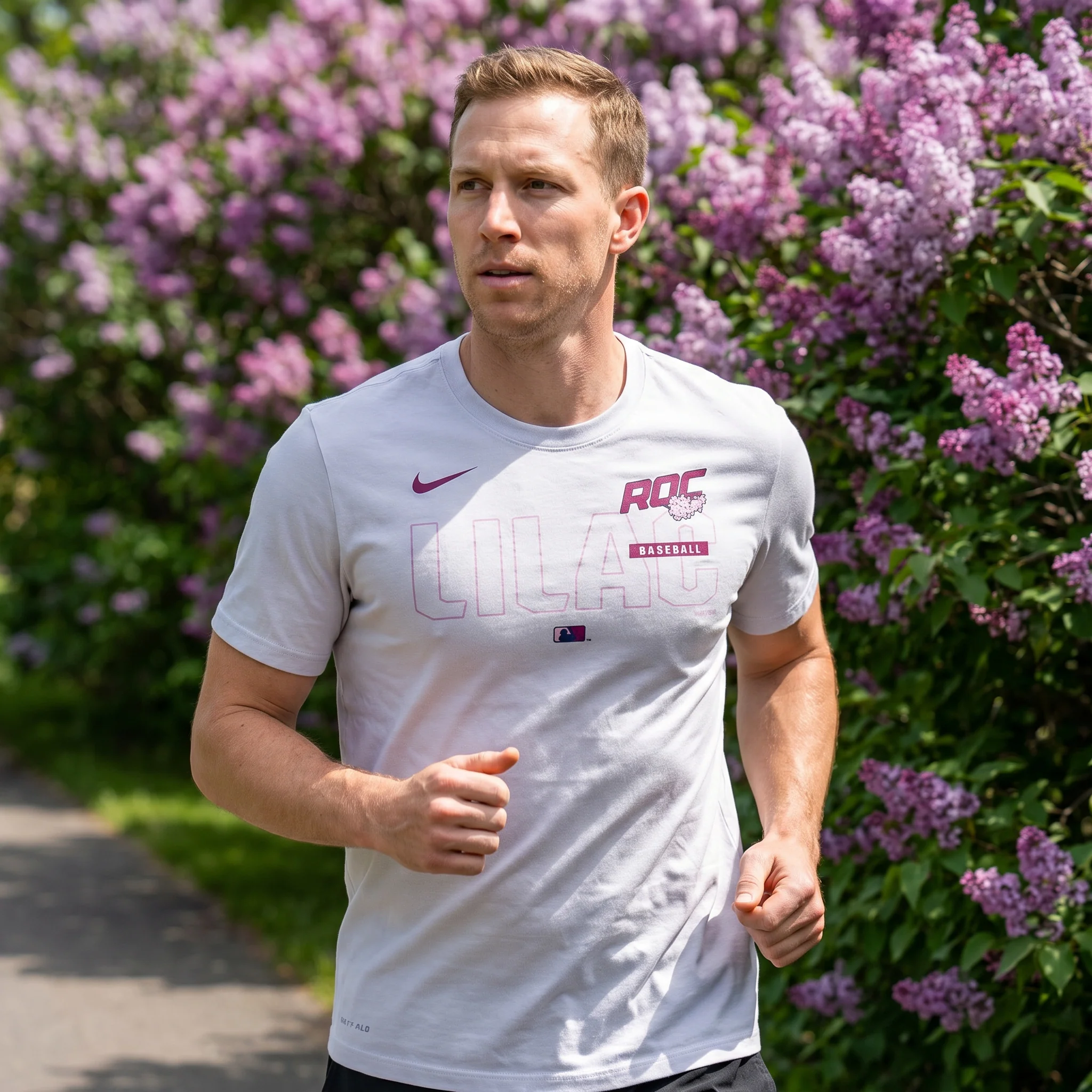 Nike Lilac White Dri-Fit Tee - Image 2