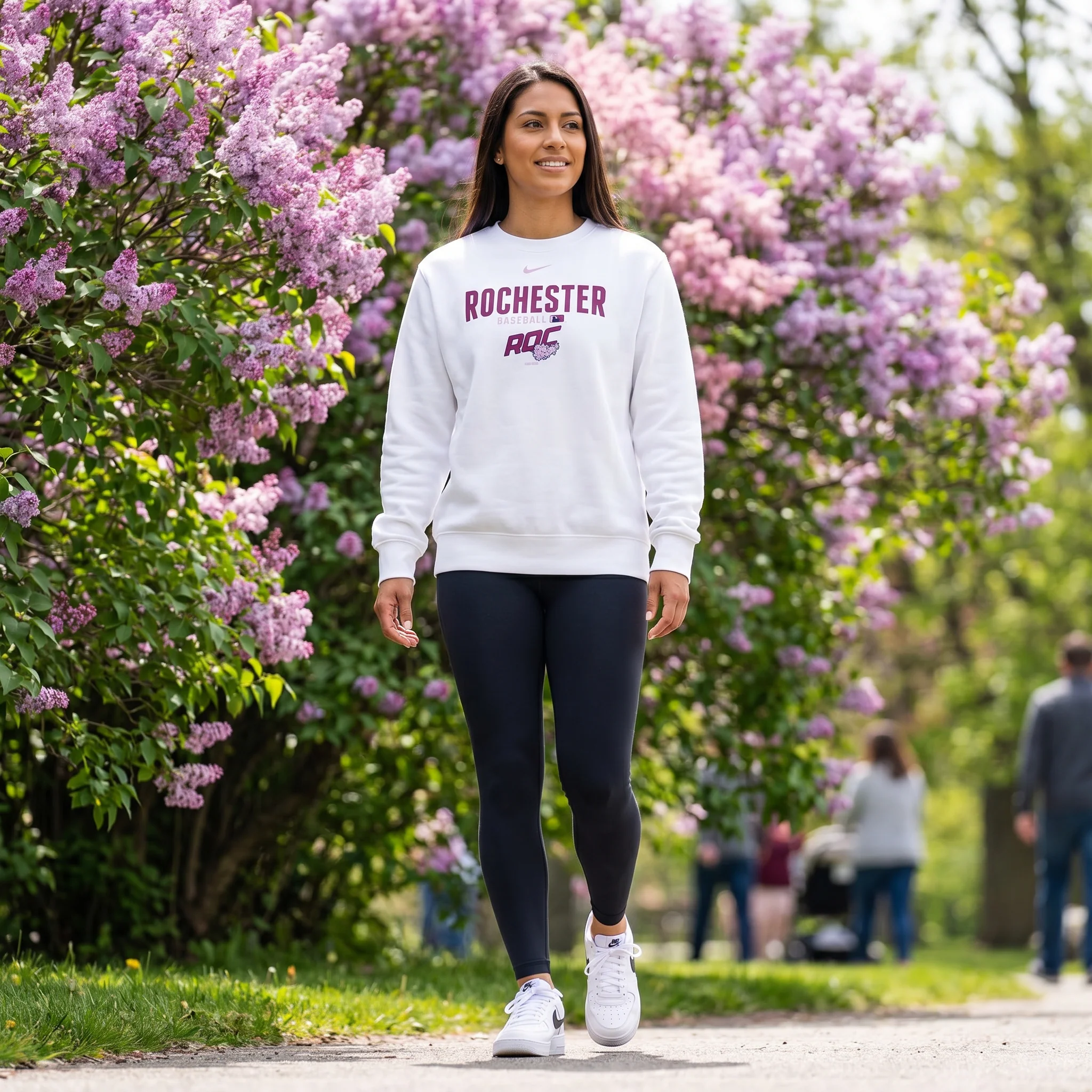 Nike Lilac White Fleece Crewneck - Image 2