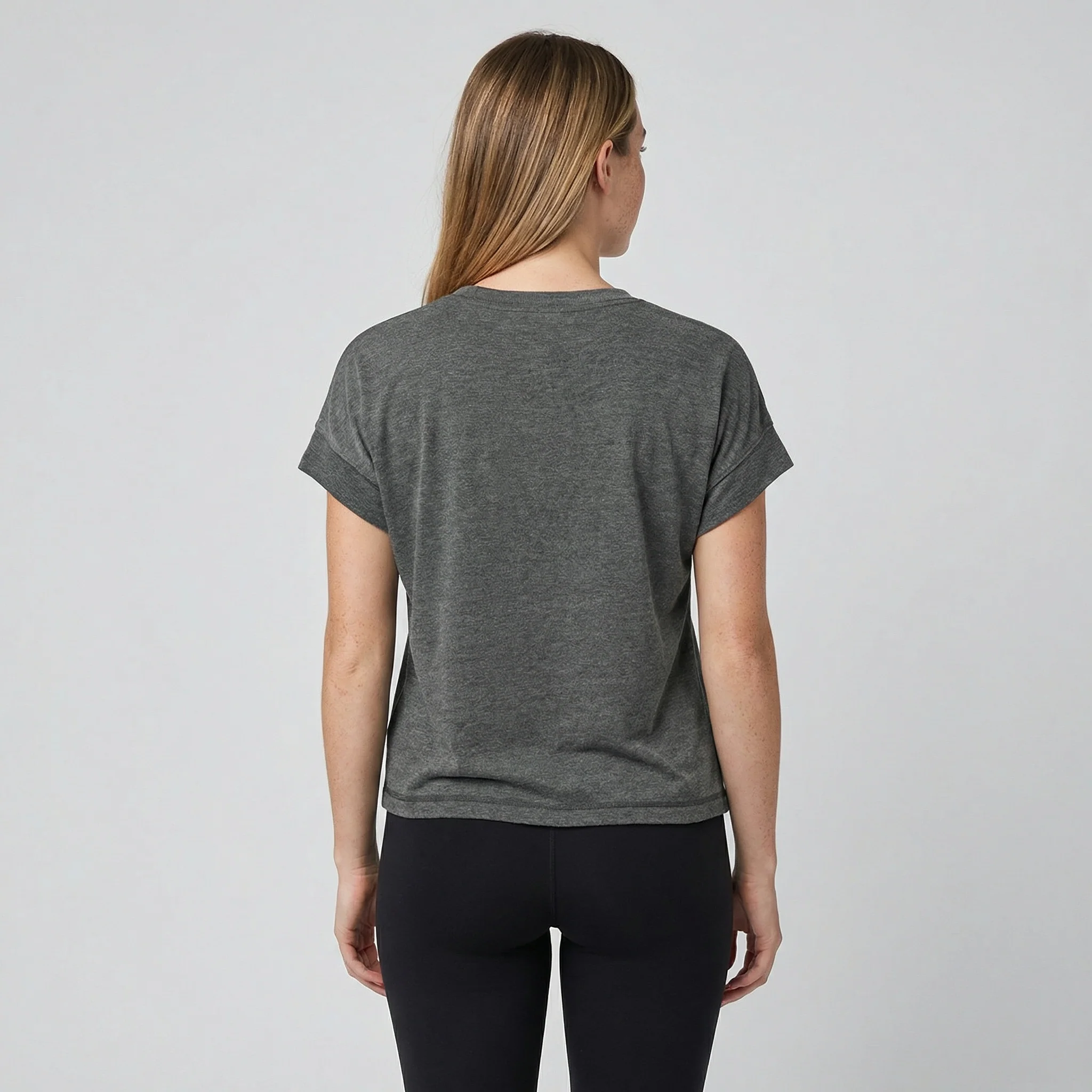 Womens Gray Vintage Tee - Image 3