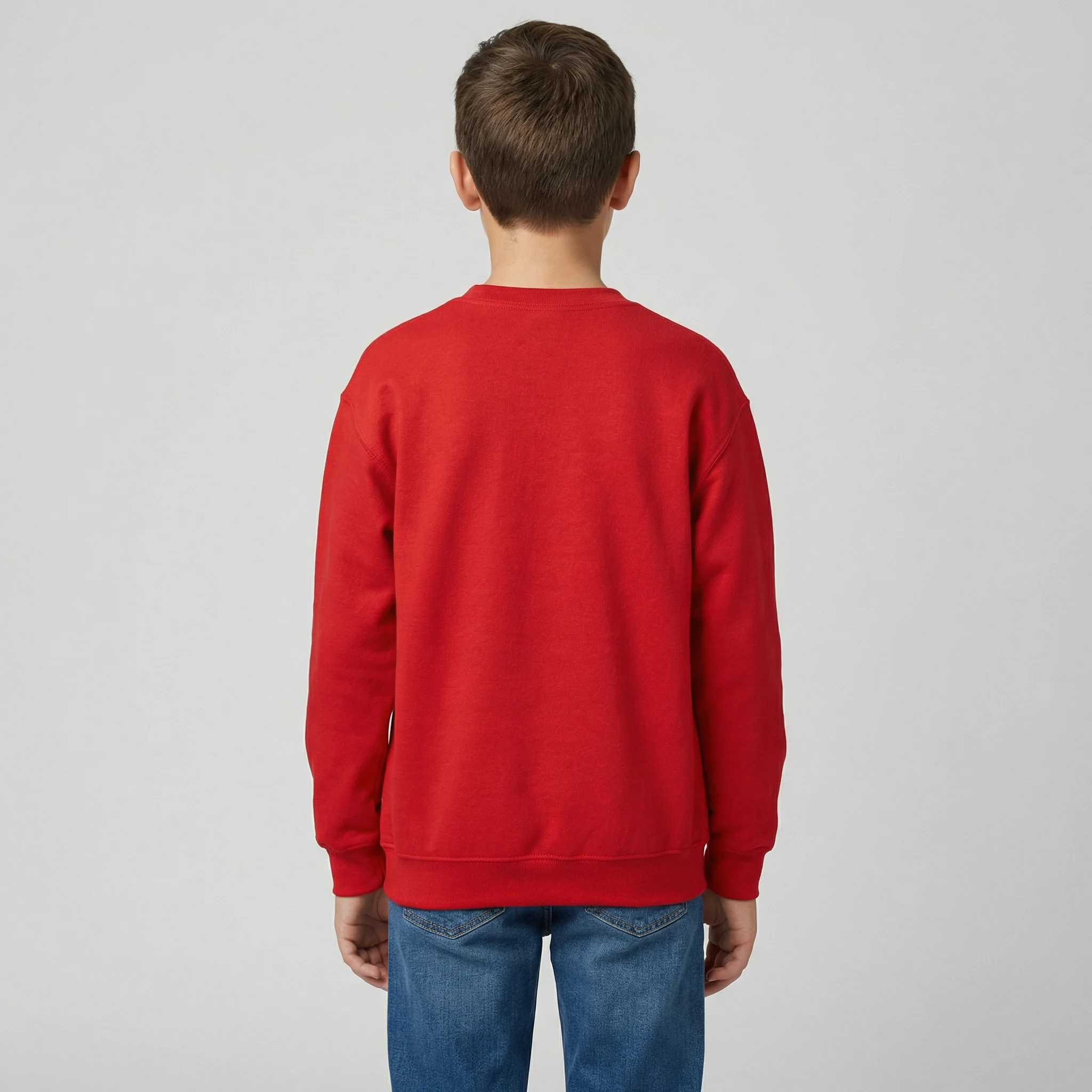 Youth Red Crewneck Sweatshirt - Image 3